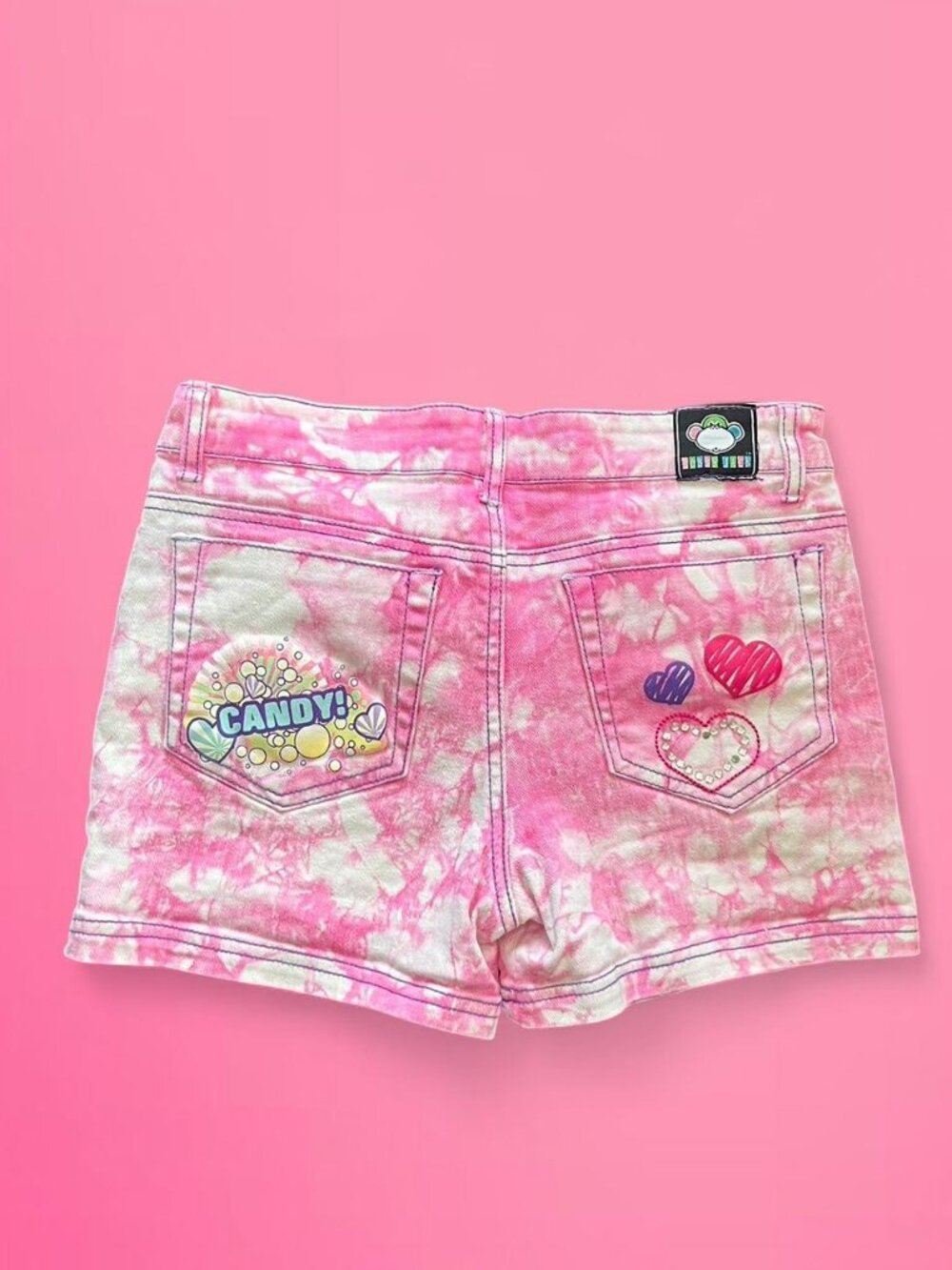 Vintage Y2K Bobby Jack tie dye I love candy kids shorts - Picture 3 of 8